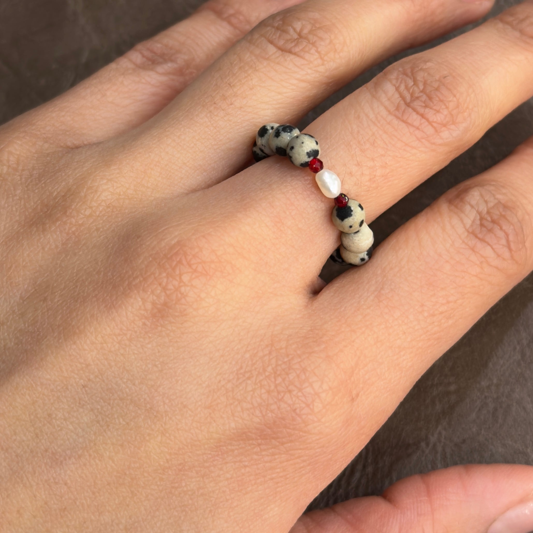 ACHIY RING
ANELLO RING ACHIY DALMATIAN E PERLA